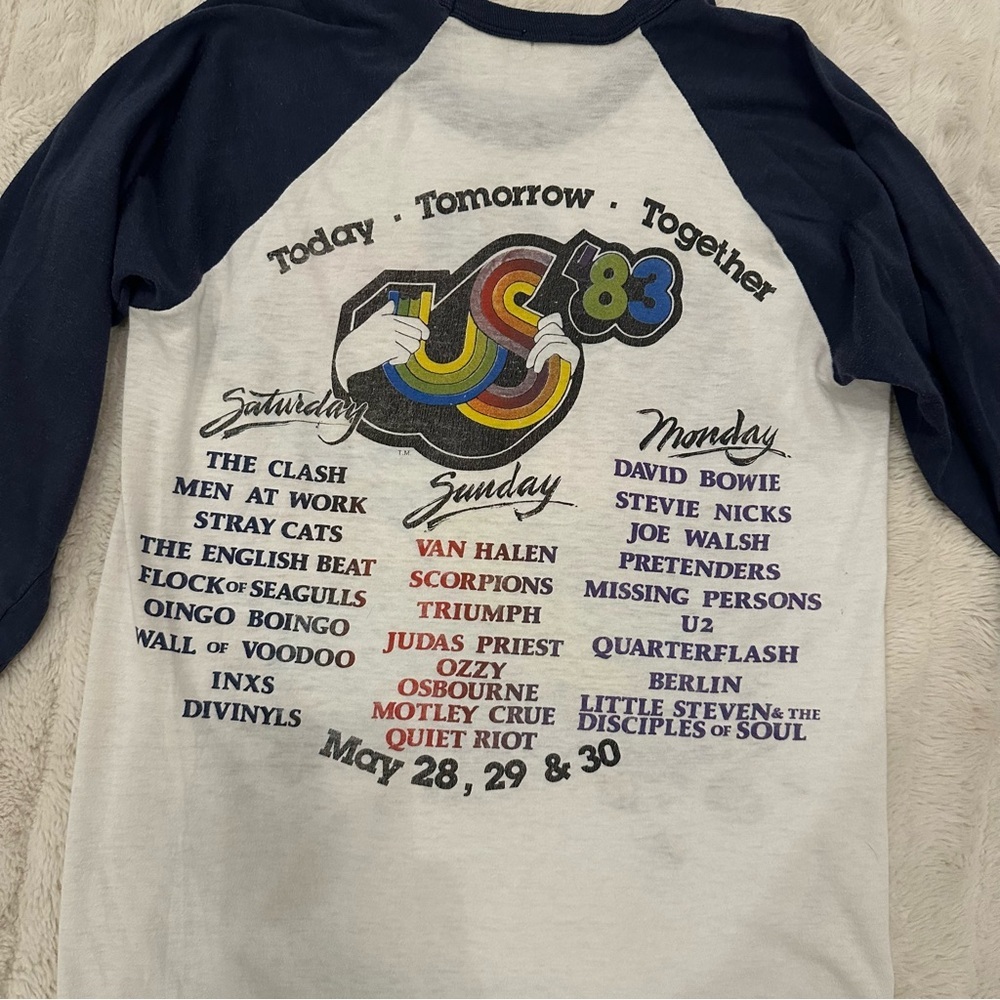 Vintage Original 1983 US Festival Rock Concert Tee Size Small - Picture 5 of 11